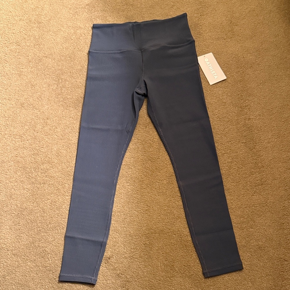 Athleta Women’s Gray Ribbed High-Waist Leggings